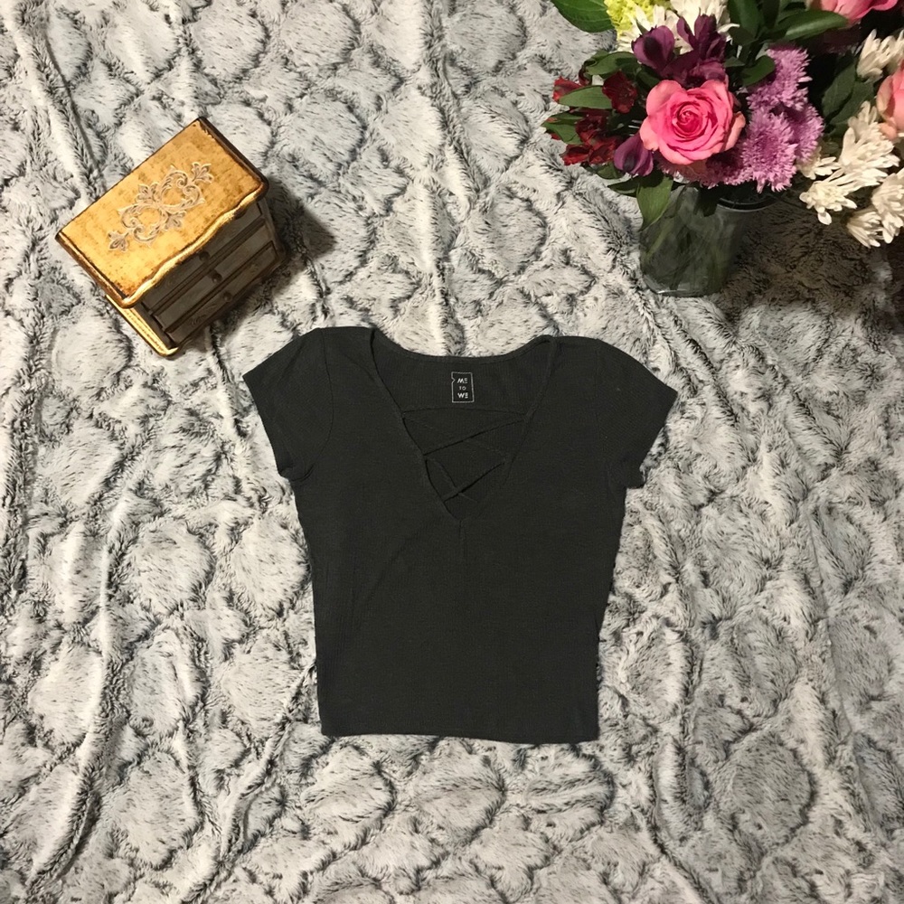 Gray crop top